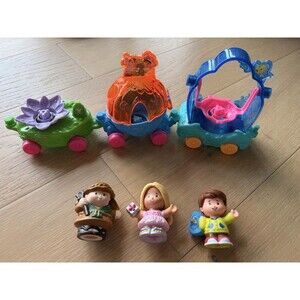 Little People Disney Princess Parade 3 Float Trains Tiana Cinderella 3 Figures